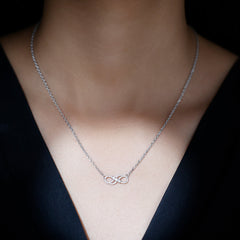 Certified Lab Grown Diamond Double Infinity Symbol Necklace