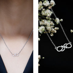 Certified Lab Grown Diamond Double Infinity Symbol Necklace