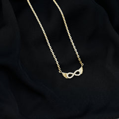 Sideways Pave Set Lab Grown Diamond Angel Wing Necklace
