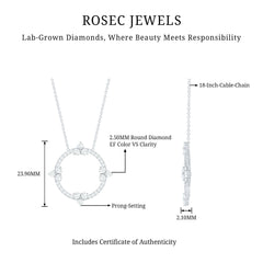 Certified Lab Grown Diamond Circle of Life Necklace