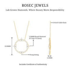 Certified Lab Grown Diamond Circle of Life Necklace