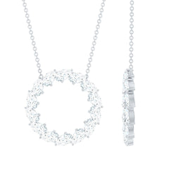 Certified Lab Pear Diamond Eternity Circle Necklace