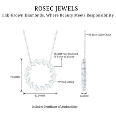 Certified Lab Pear Diamond Eternity Circle Necklace