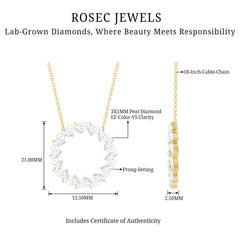 Certified Lab Pear Diamond Eternity Circle Necklace