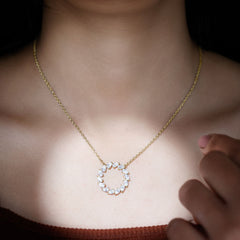 Certified Lab Pear Diamond Eternity Circle Necklace