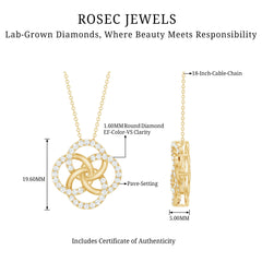 Certified Lab Grown Diamond Interlocking Circle Necklace