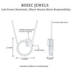 Certified Lab 6 MM Diamond Circle Of Life Necklace
