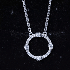Certified Lab Grown Diamond Half Bezel Set Open Circle Necklace