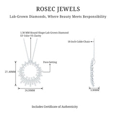 Certified Pave Set Lab Grown Diamond Eternity Necklace