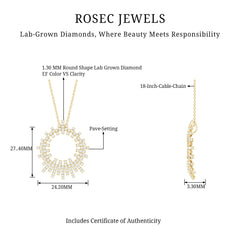 Certified Pave Set Lab Grown Diamond Eternity Necklace