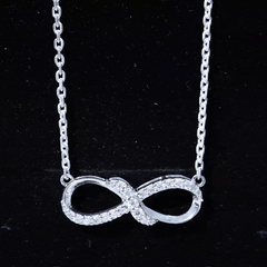 Lab Grown Diamond Infinity Knot Necklace with Accent