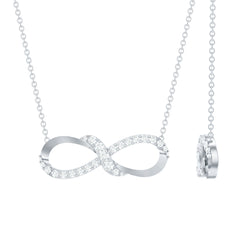Lab Grown Diamond Infinity Knot Necklace with Accent