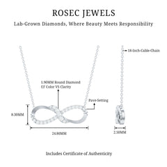 Lab Grown Diamond Infinity Knot Necklace with Accent