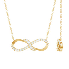 Lab Grown Diamond Infinity Knot Necklace with Accent