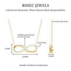 Lab Grown Diamond Infinity Knot Necklace with Accent