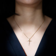 Certified Lab Grown Diamond Cross Heart Necklace