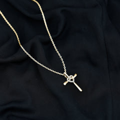Certified Lab Grown Diamond Catholic Cross Heart Necklace