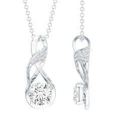 Certified Lab 6 MM Round Diamond Infinity Pendant Necklace