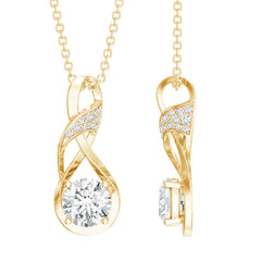 Certified Lab 6 MM Round Diamond Infinity Pendant Necklace