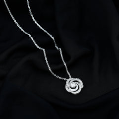 Lab Grown Diamond Prong Set Flower Pendant Necklace