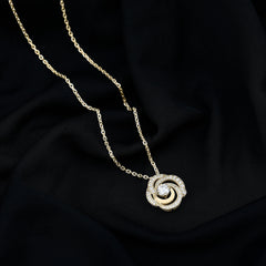 Lab Grown Diamond Prong Set Flower Pendant Necklace