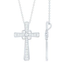 Lab Grown Diamond Catholic Cross Necklace