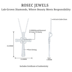 Lab Grown Diamond Catholic Cross Necklace