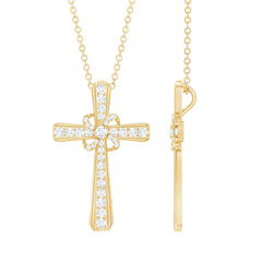 Lab Grown Diamond Catholic Cross Necklace