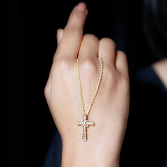 Lab Grown Diamond Catholic Cross Necklace