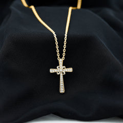 Lab Grown Diamond Catholic Cross Necklace