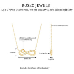 Certified Lab Grown Diamond Infinity Heart Necklace