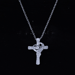 Certified Lab Grown Diamond Heart Cross Necklace
