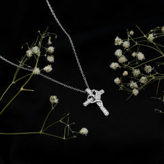 Certified Lab Grown Diamond Heart Cross Necklace