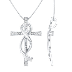 Certified Lab Grown Diamond Accent Cross Infinity Necklace