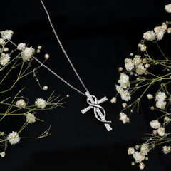 Certified Lab Grown Diamond Accent Cross Infinity Necklace