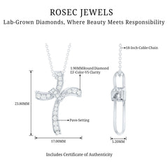 Certified Lab Grown Diamond Catholic Cross Pendant
