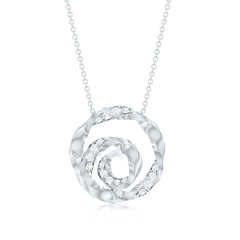 Lab Grown Diamond Pave Set Swirl Pendant Necklace