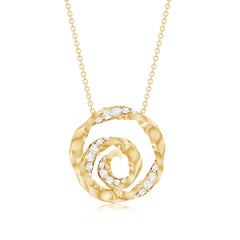 Lab Grown Diamond Pave Set Swirl Pendant Necklace