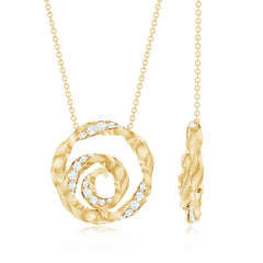Lab Grown Diamond Pave Set Swirl Pendant Necklace