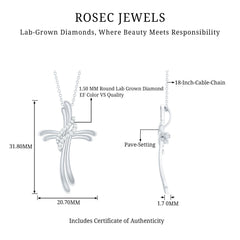 Lab Grown Diamond Designer Catholic Cross Necklace