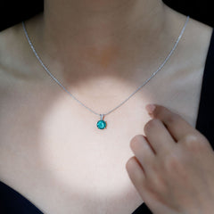 AAAA Quality 2 Carat Lab Grown Emerald Pendant Necklace with Chain