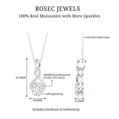1.25 Carat Moissanite Infinity Necklace in Sterling Silver