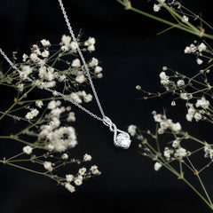 1.25 Carat Moissanite Infinity Necklace in Sterling Silver