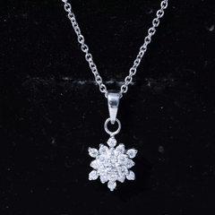 Certified Round Cut Moissanite Snowflakes Necklace for Women