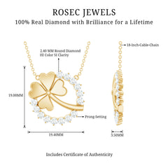 Certified Diamond Lucky 4 Leaf Necklace