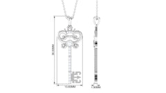 Diamond Vintage Key Pendant Necklace