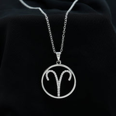 Certified Moissanite Aries Zodiac Sign Pendant Necklace