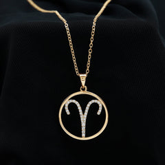 Certified Moissanite Aries Zodiac Sign Pendant Necklace