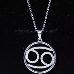 Certified Moissanite Cancer Zodiac Sign Necklace
