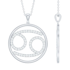 Certified Moissanite Cancer Zodiac Sign Necklace
